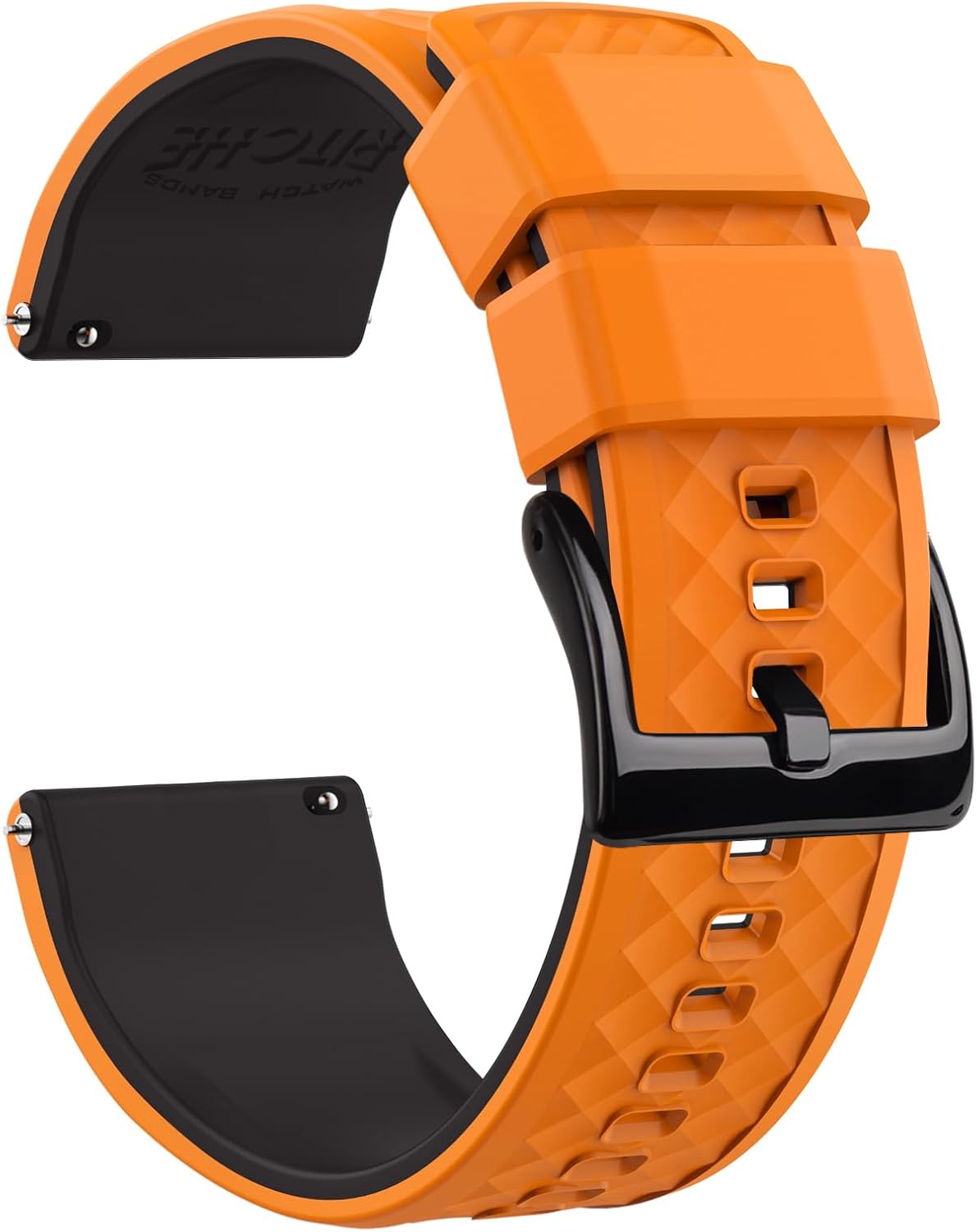 Ritche Christmas Gift Silicone Watch Bands 18mm 20mm 22mm 24mm Quick Release Rubber Watch Bands for Men, White Elephant Gifts