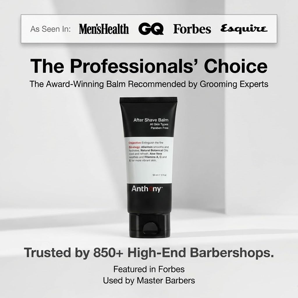 Anthony After Shave Balm for Men, Cooling & Hydrating Lotion with Vitamins A, C & E, Aloe Vera & Botanical Extracts, 3 fl oz, Aftershave Soothes