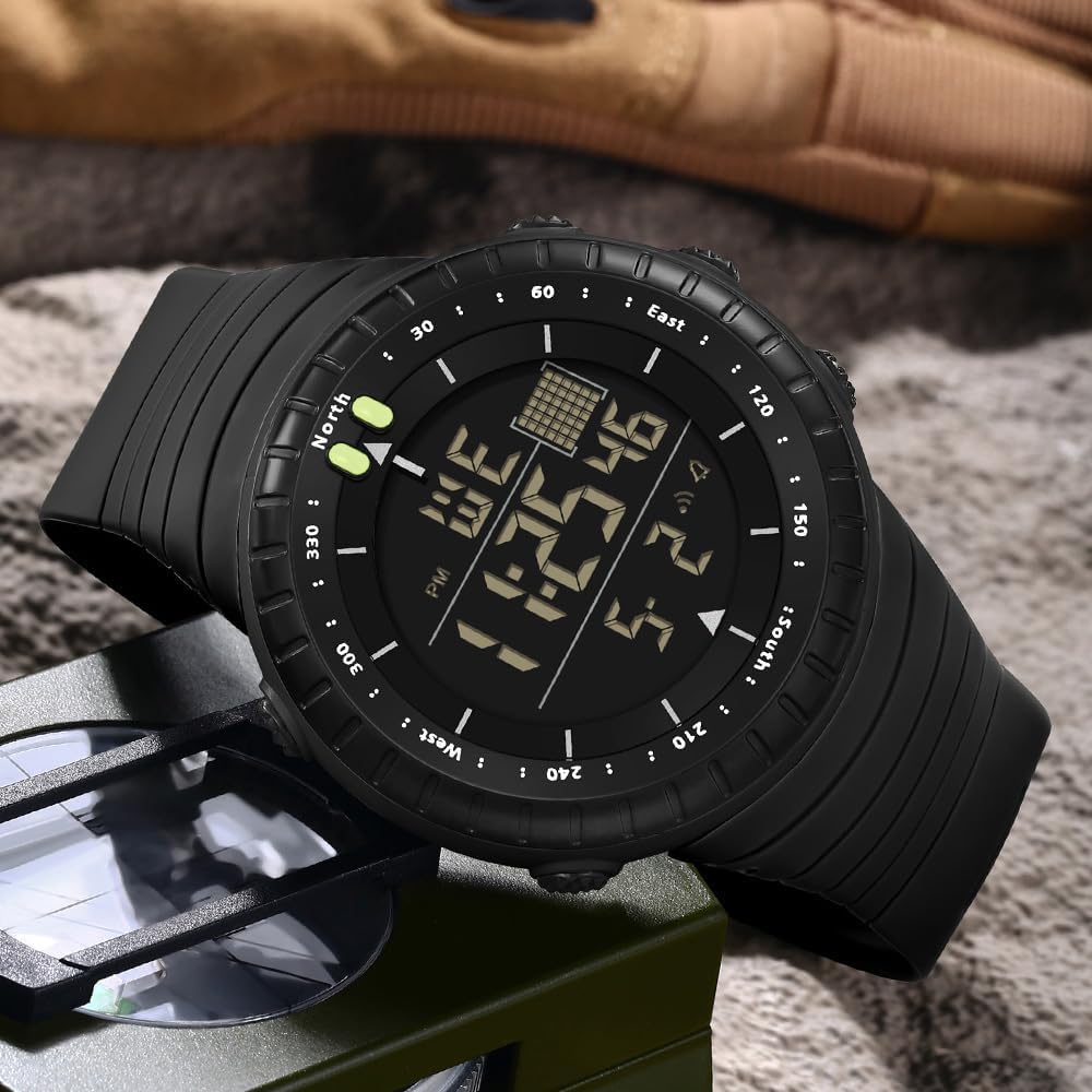 Gosasa Men Sport Watch Countdown Stopwatch Watch Mens Wrist Watch Waterproof LED Electronic Digital Male Watch 12/24 Hour Multifunctional Watch