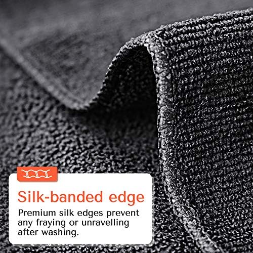 TASALON Microfiber Salon Hair Towels 10 Pack, 29" x 16" Ultra-Soft - Black
