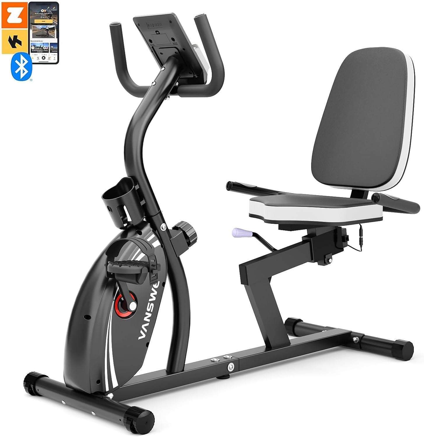 VANSWE Recumbent Exercise Bike for Home Seniors with 380 LB Weight Capacity | Fit 5’1”-6’1”, 16-Level Magnetic Resistance