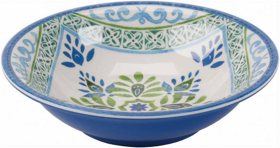 Melamine 12 Piece Dinnerware Set (Blue & Green) - Suitable Indoors and Outdoors