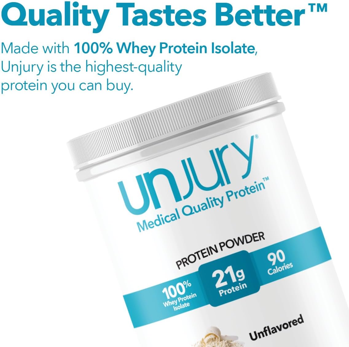Unflavored Protein Powder | 21g 100% Whey Isolate Protein Powder | Unflavored Whey Protein Powder | Low Carb and Sugar Free Whey Protein Isolate | Gluten Free | Certified Kosher | 15 Servings