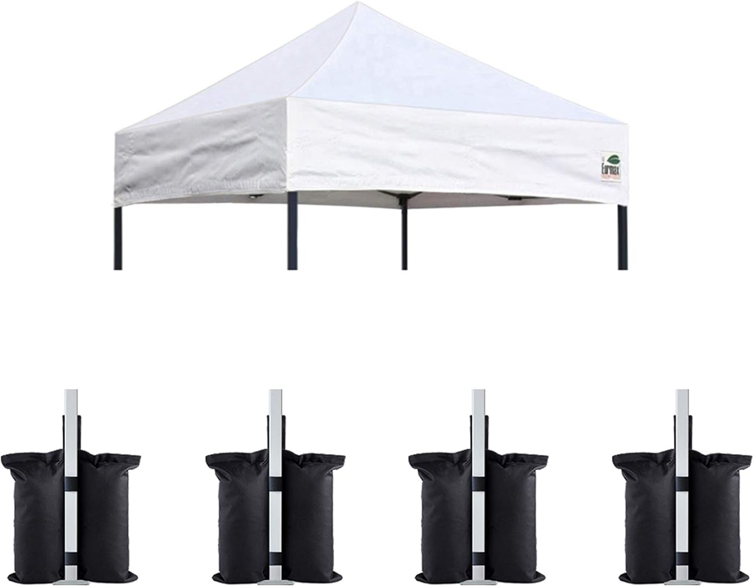 Eurmax USA 10x10 Pop Up Canopy Replacement Top,Universal Instant Canopy Cover ONLY,Heavy Duty UPF 50+ UV Protection,Water & Wind Resistant Tarp,30+ Colors Available,Bonus 4 Sand Bags (White)