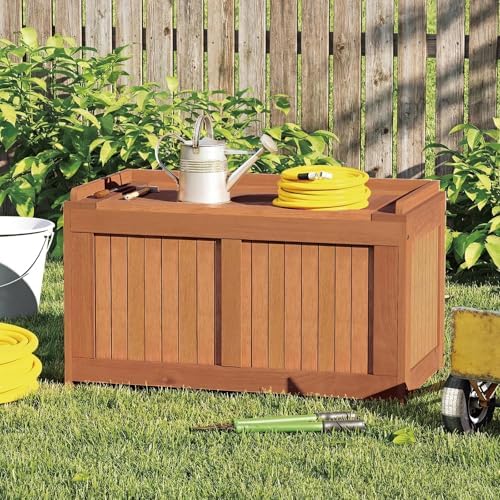 Tangkula 46 Gallon Acacia Wood Deck Box, Garden Backyard Storage Bench, Outdoor Storage Container for Patio Furniture Cushions and Gardening Tools