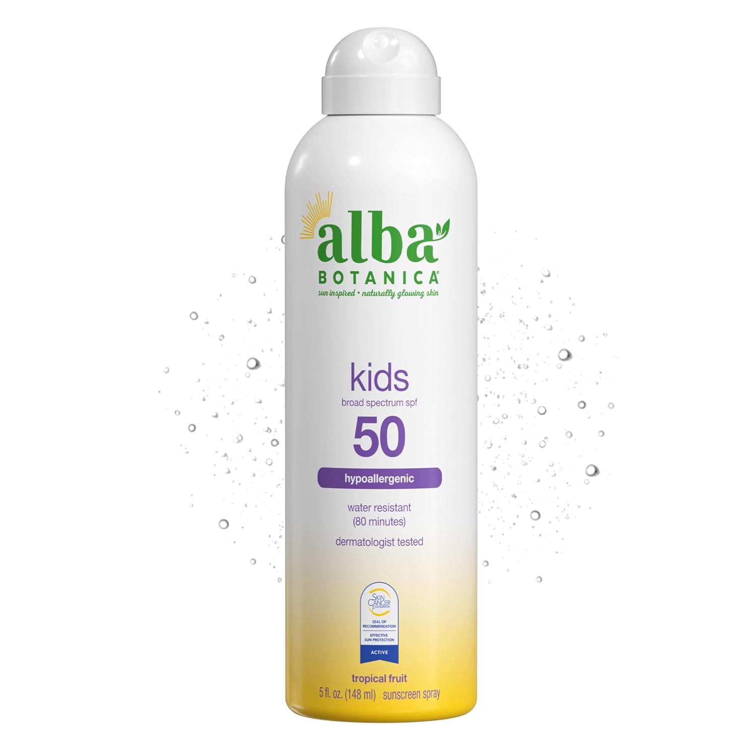 Alba Botanica Sport Sunscreen Spray for Face and Body, SPF 50, 5 fl oz Bottle