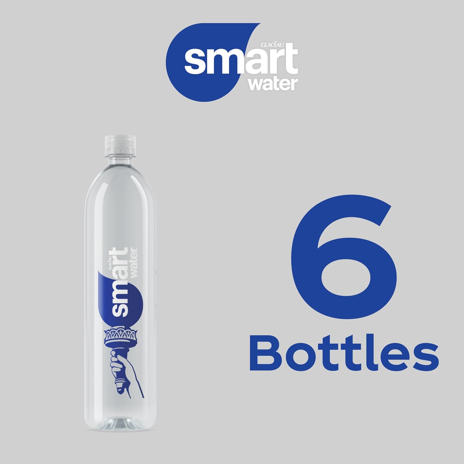 smartwater Vapor Distilled Water Bottles, 33.8 fl oz, 6 Pack