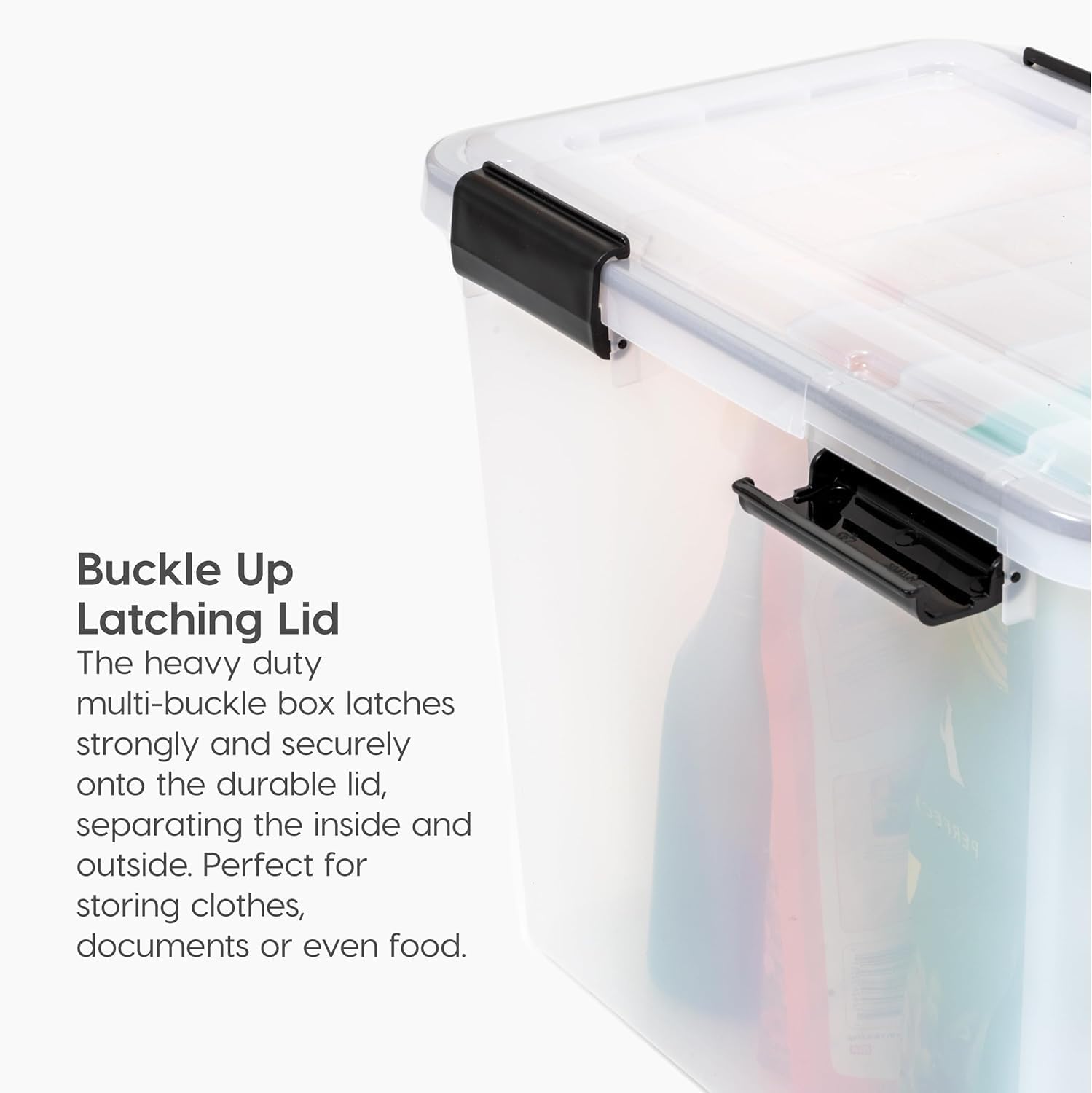 IRIS USA 5-Pack 44 Qt. Letter File Box with Hinged Lid, Clear | Protect important documents, letter and legal files with secure storage for home offices, moving, and long-term organization