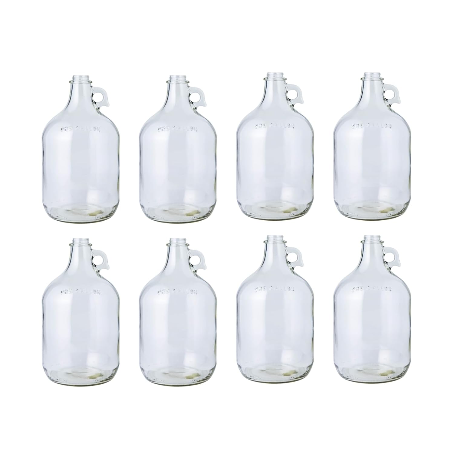 1 Gallon Glass Jug 8-Pack, 128 oz, Caps Or Stoppers Not Included | Reusable Glass Gallon Jugs with Lids for water, juice, oils and storage