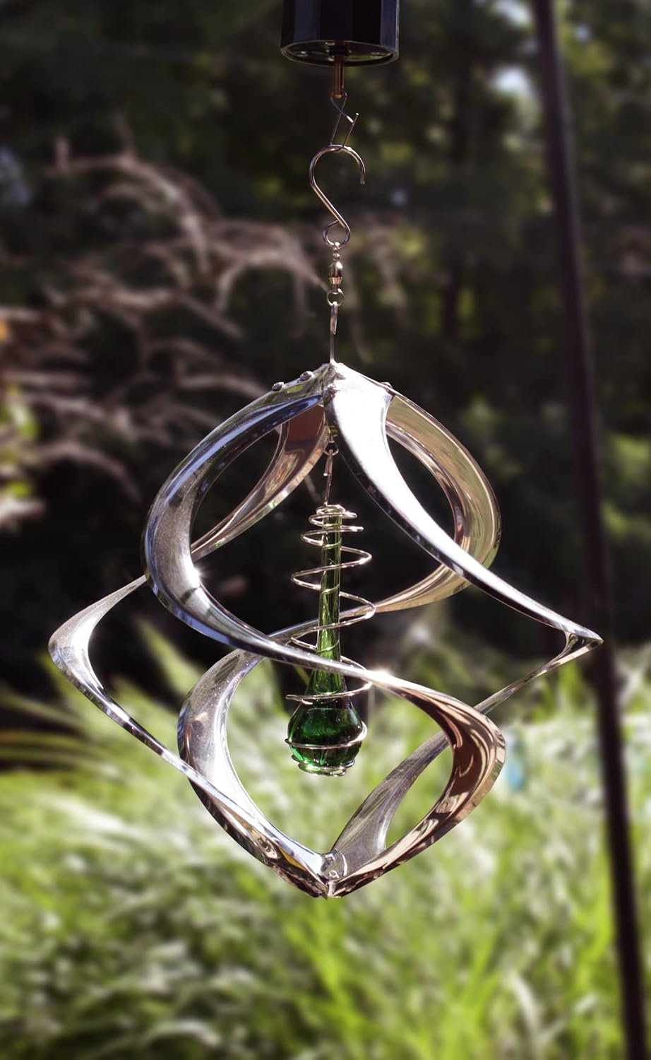 Red Carpet Studios The Original Cosmix Helix Wind Spinner Indoor/Outdoor Hanging Art, 11" Tall, Copper with Blue Planet