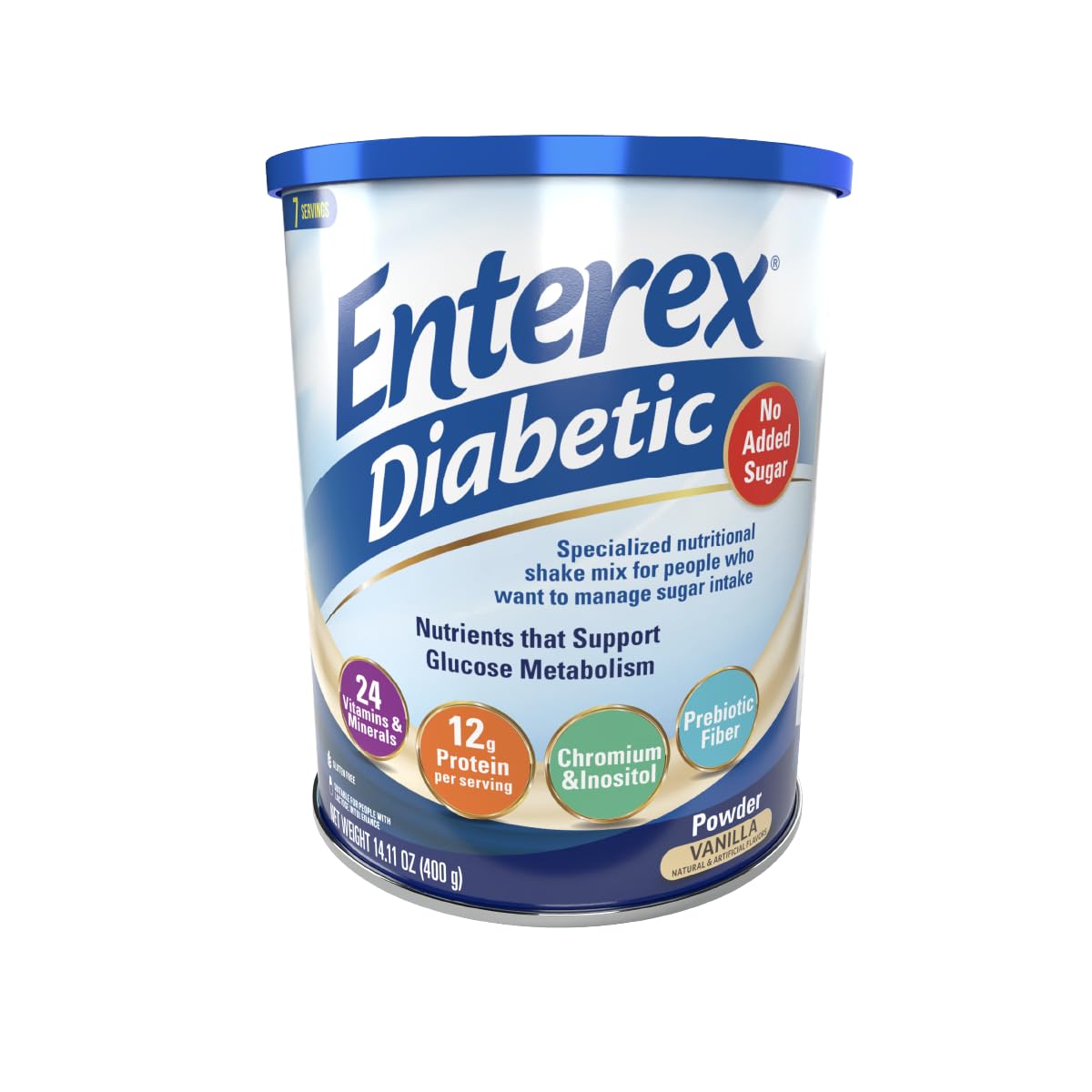 Ready-to-Mix Nutritionally Complete Powder – No Added Sugar, Gluten Free, Vanilla Flavor, 400g (7 Servings)