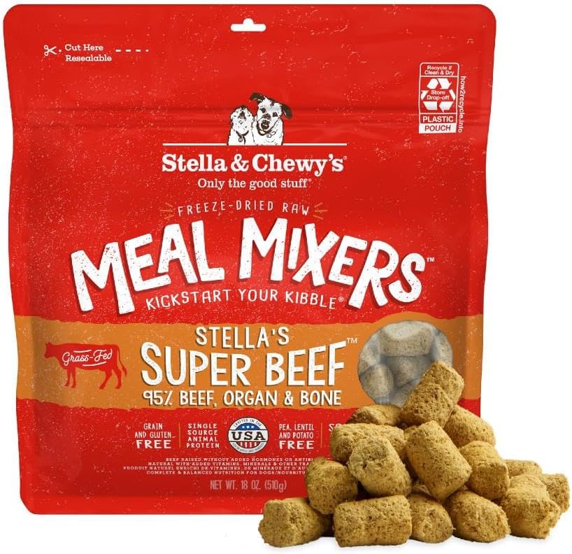 Stella & Chewy's Freeze-Dried Raw Chicken Meal Mixers- Dog Food Topper and Mixer - Made with 95% Cage-Free Chicken, Organs & Bone - Perfect for Picky Eaters - Grain-Free - 3.5oz