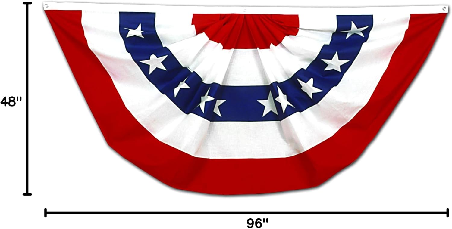 Annin Flagmakers American Flag Pre-Pleated Full Fans Bunting Decorations