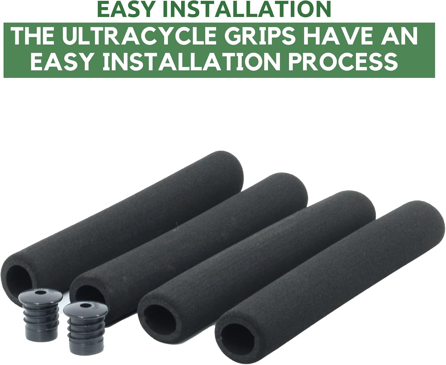 Ultracycle's Cruiser & Road Foam Grips - Soft and Cushy Design, High-Density Foam Rubber, 4-Piece Kit