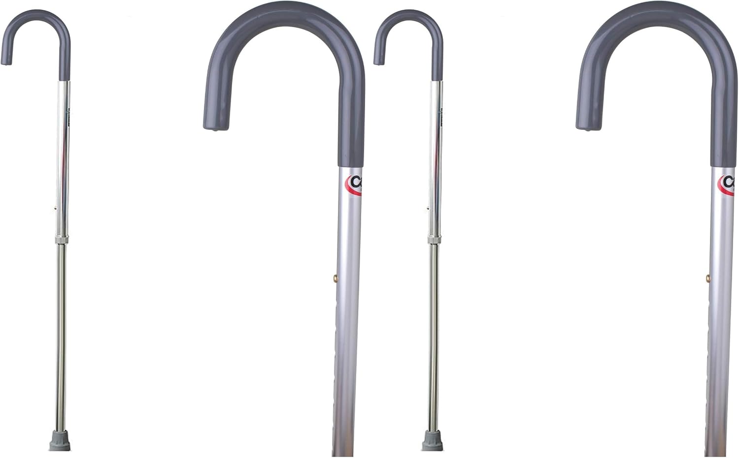 Carex Cane for Men - Men's Round Handle Silver Cane - Adjustable Walking Cane for Men