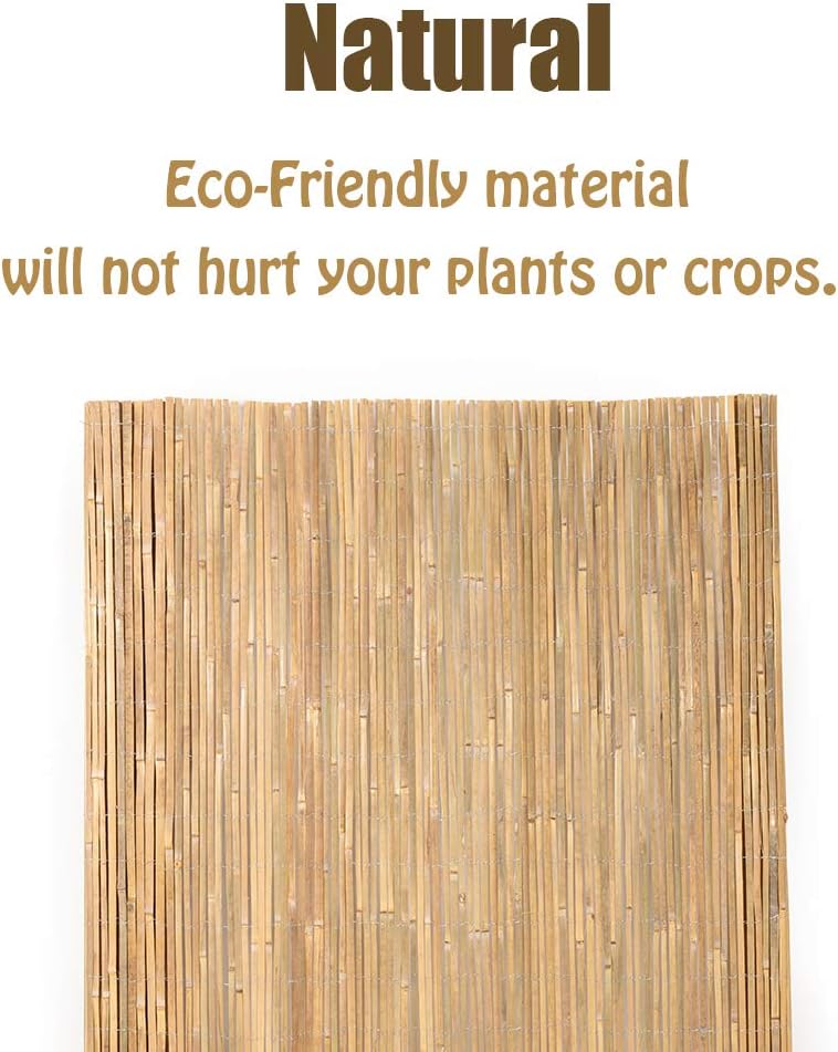Mininfa Natural Bamboo Slat Screening, Eco-Friendly Privacy Slat Fence