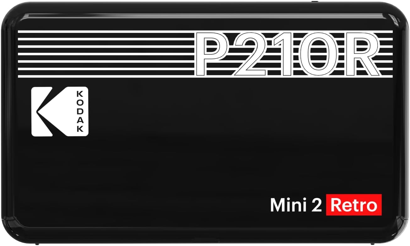 KODAK Mini 2 Retro 2x3 Portable Photo Printer, 4PASS, 38 Sheets, White