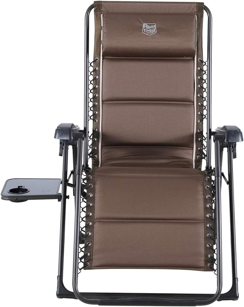 TIMBER RIDGE Zero Gravity Chairs, Folding Recliner Chair Padded with Cup Holder and Headrest