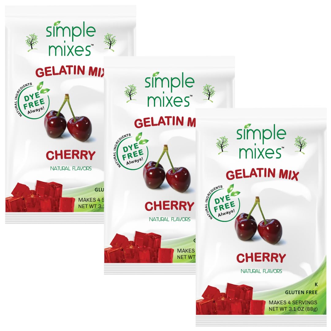 Simple Mixes Natural Gelatin Dessert, Lime, Kosher, 6 Pack of 3.1 oz each