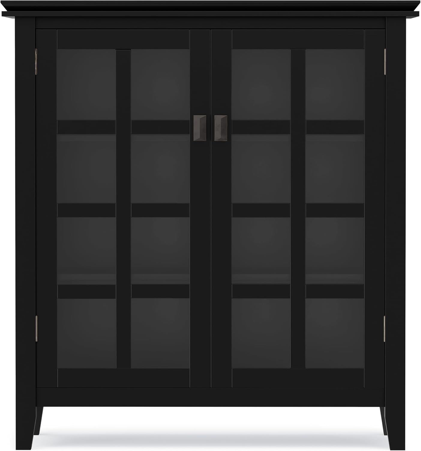SIMPLIHOME Artisan 30" Wide Solid Wood Cabinet in Russet Brown