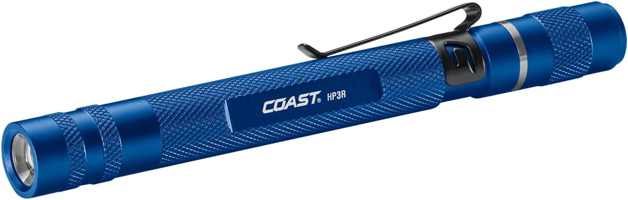COAST HP3R 500 Lumen Rechargeable LED Penlight with TWIST FOCUS, Black