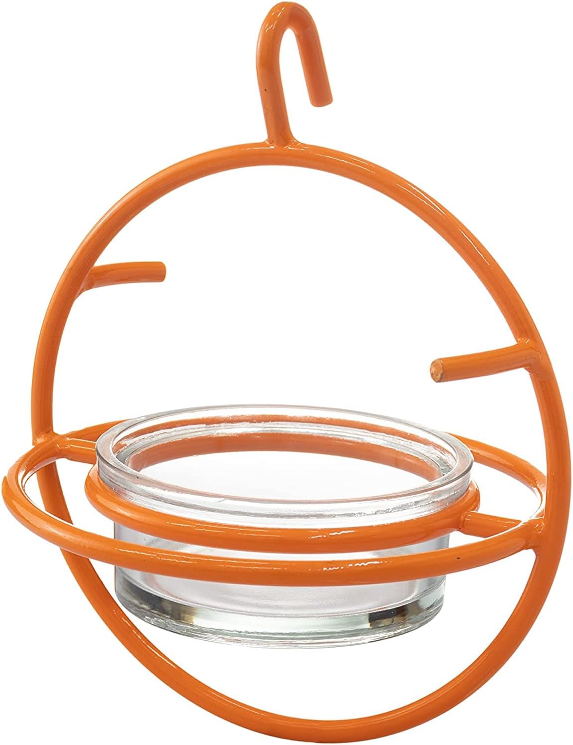 Monarch Abode Hanging Hummingbird Feeders for Outdoors – Single Handcrafted Hanging Glass Hummingbird Feeder with Red Bowl & Perch