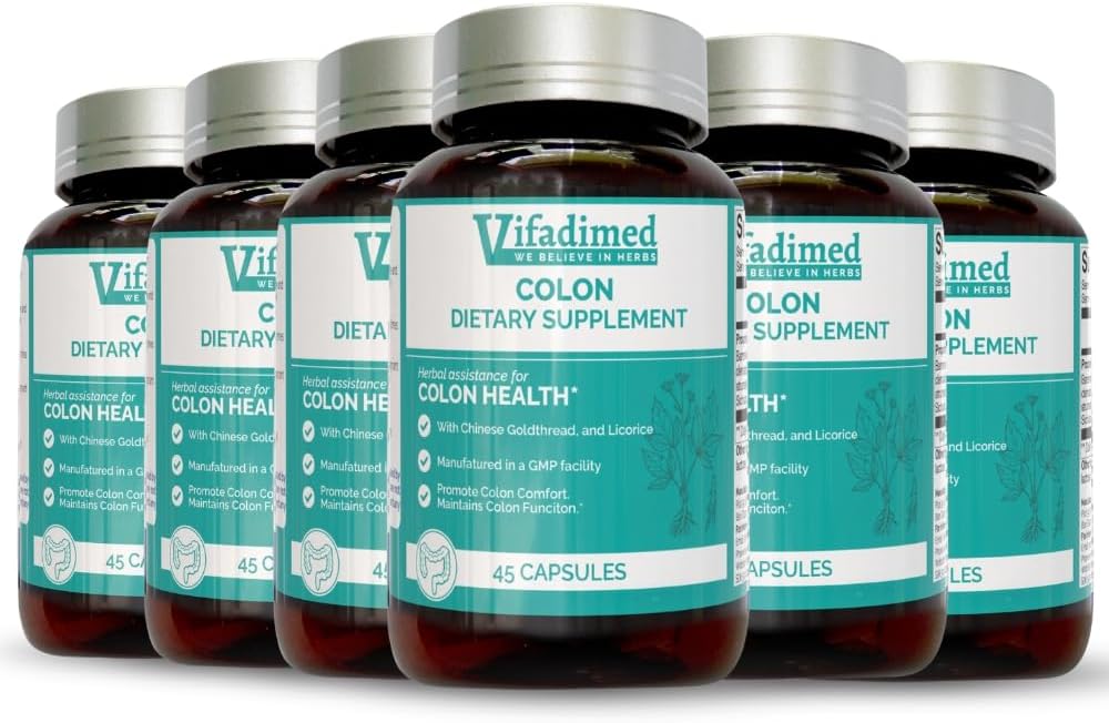 Colon for Diarrhea, IBS-D,Colitis, Soothes Irritation,Enhances Colon's Function. Intestine Lining,Gut Microbiome,Colon Motility. IBS Relief.-45 Capsules