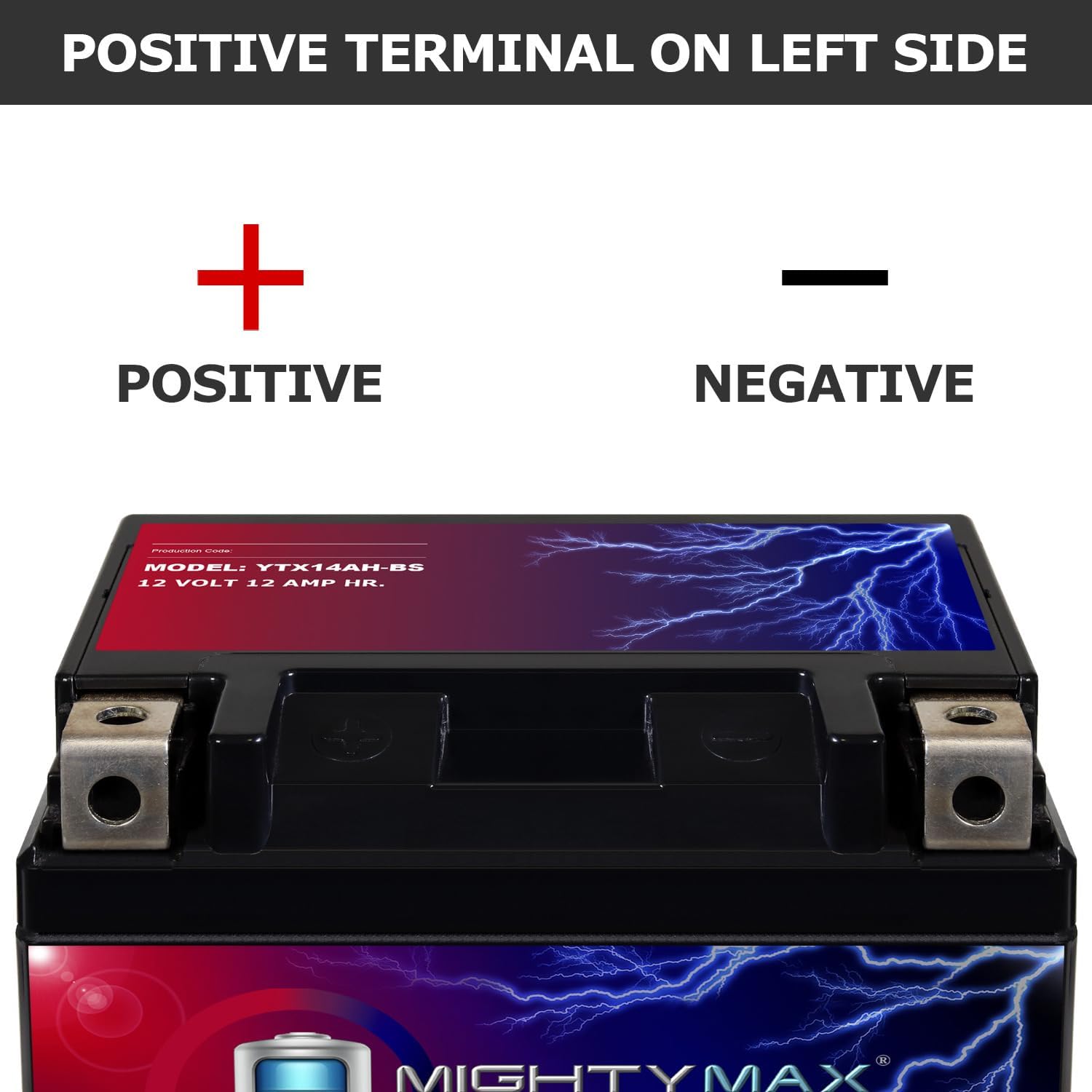 Mighty Max Battery YTX14-BS - 12 Volt 12 AH, 200 CCA, Rechargeable Maintenance Free SLA AGM Motorcycle Battery