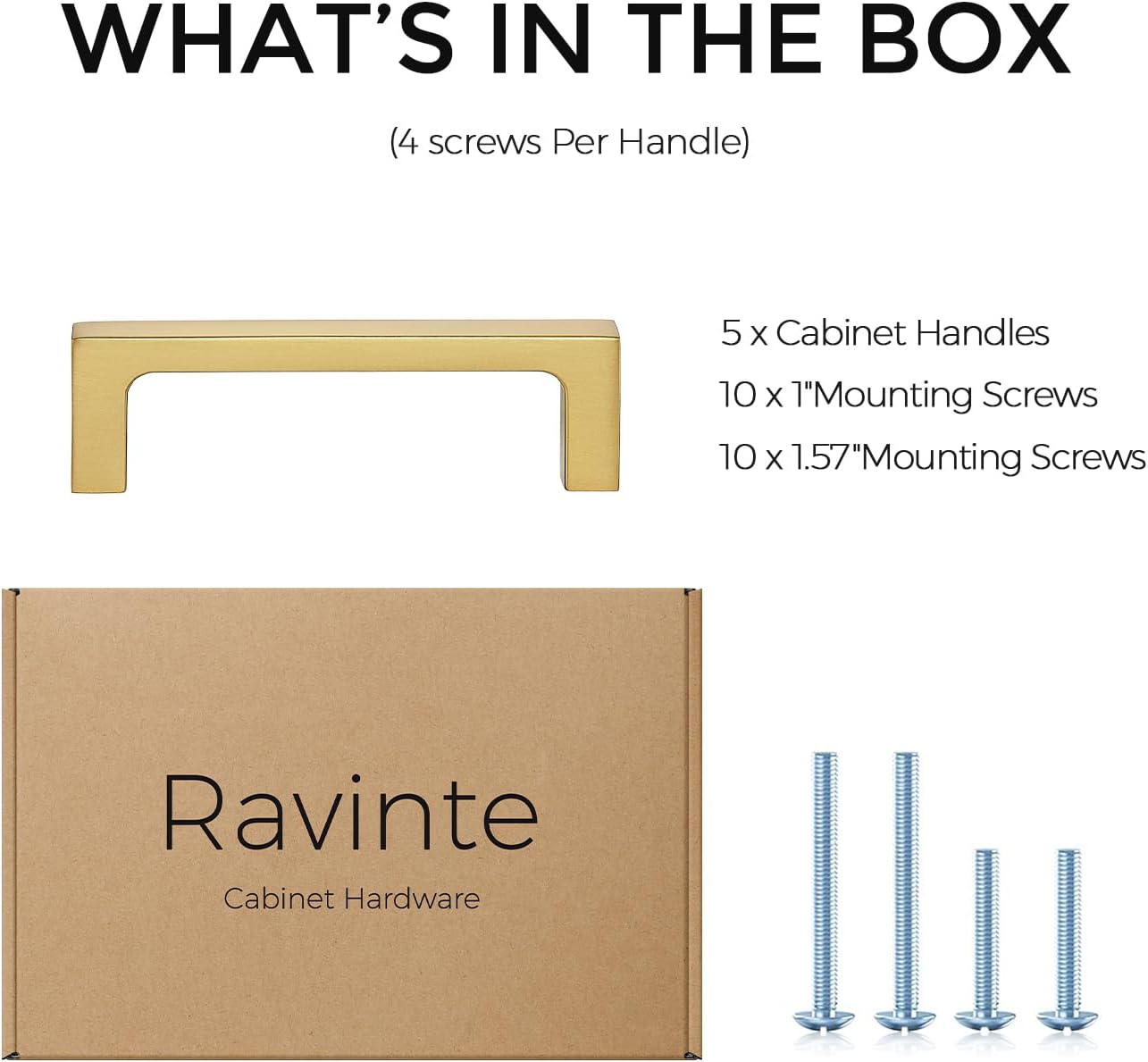 Ravinte Matte Black Kitchen Cabinet Handles 3 Inch Pulls 10 Pack