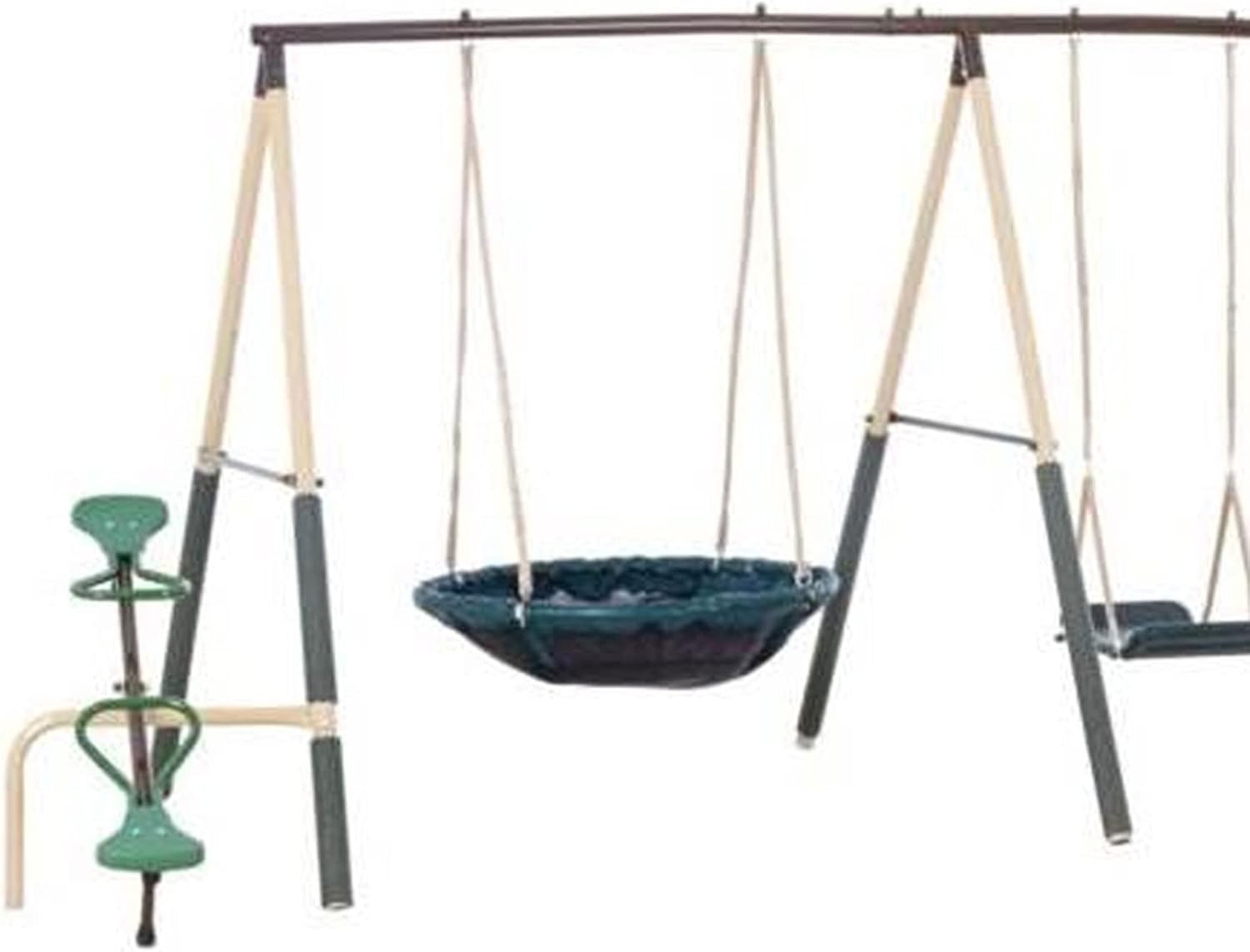 XDP Recreation Deerfield Outdoor Playground Swing Set with Slide & See Saw