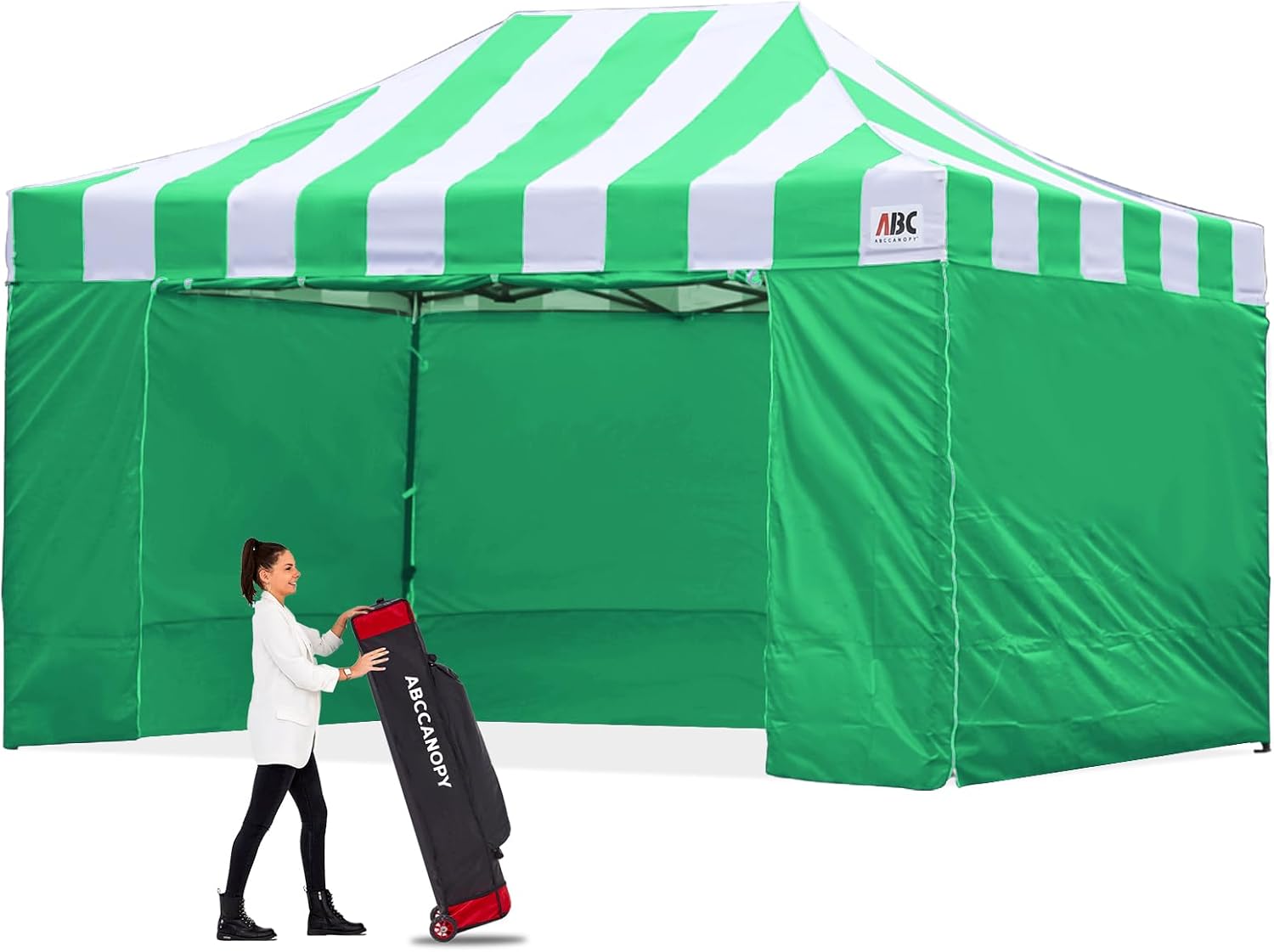 ABCCANOPY Heavy Duty Easy Pop up Canopy Tent with Sidewalls 10x20, Turquoise