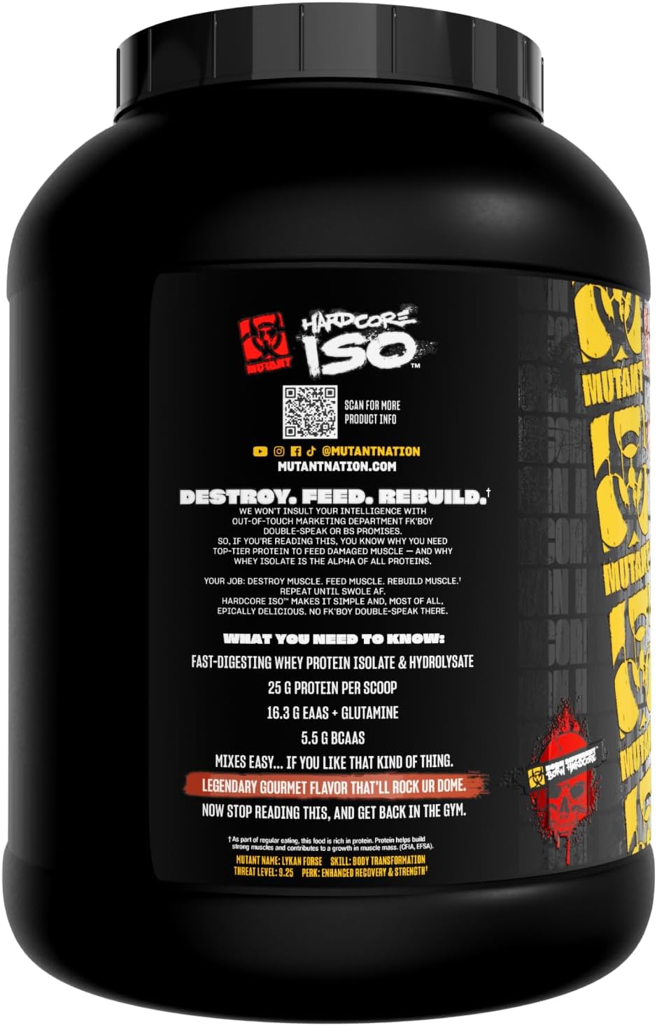Mutant Hardcore ISO, Whey Protein Isolate, Strawberry Milkshake, 5 lb