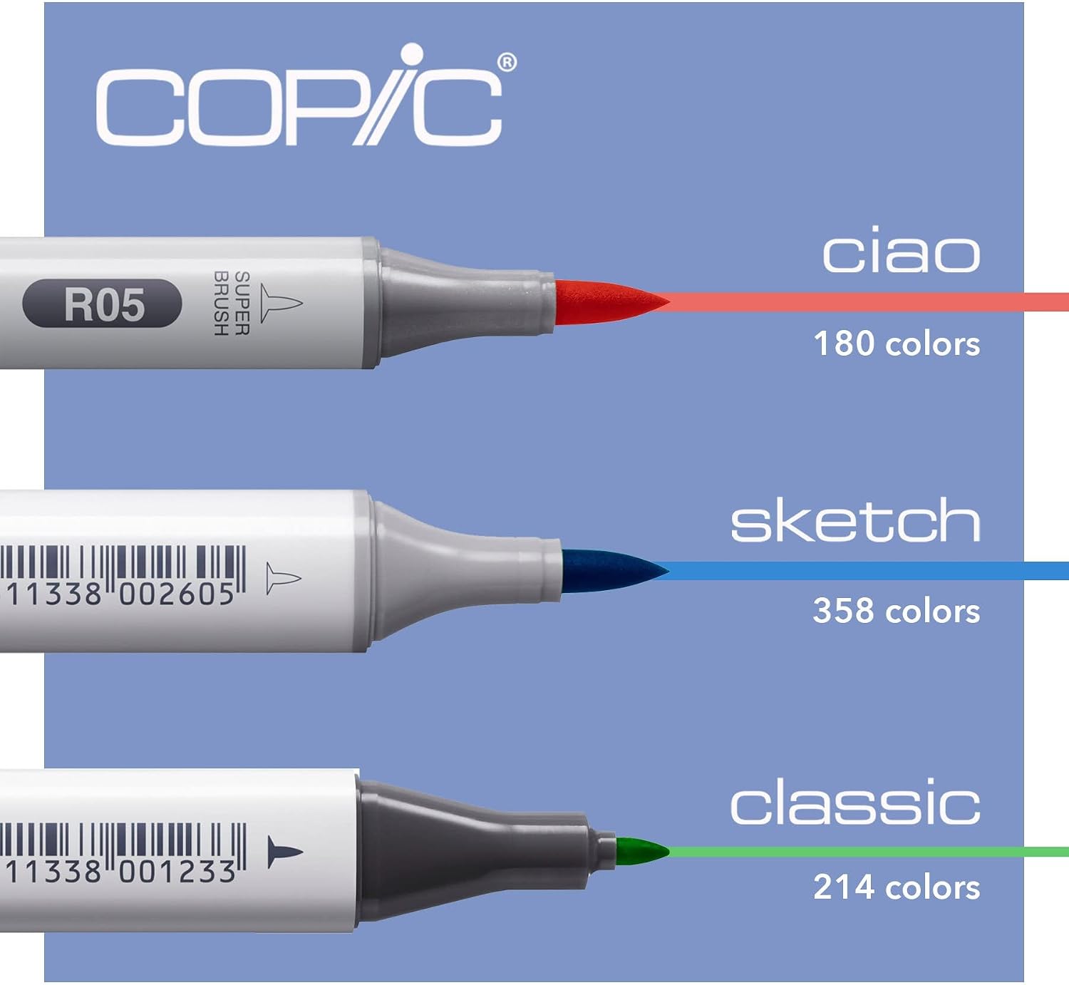 Copic Sketch, Ultra-blendable Alcohol Markers, 72pc Set B