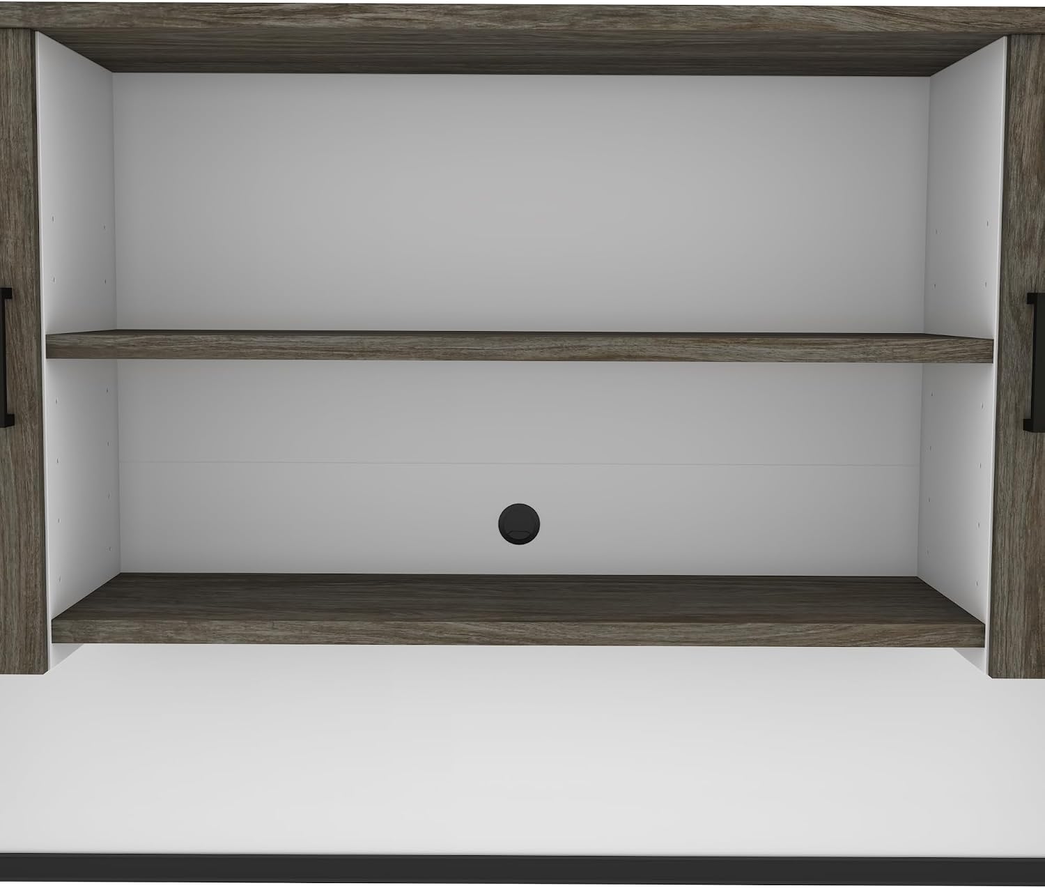 Bestar Norma 71W U or L-Shaped Executive Desk with Hutch in Walnut Grey & White