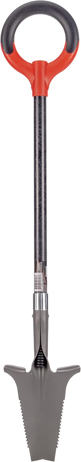 Root Slayer 22011 Garden Shovel, Serrated Blade, Red