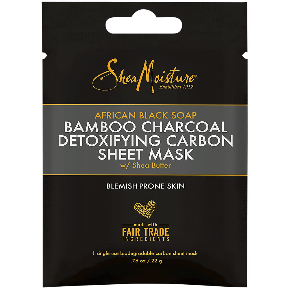 African Black Soap Bamboo Charcoal Detoxifying Sheet Mask