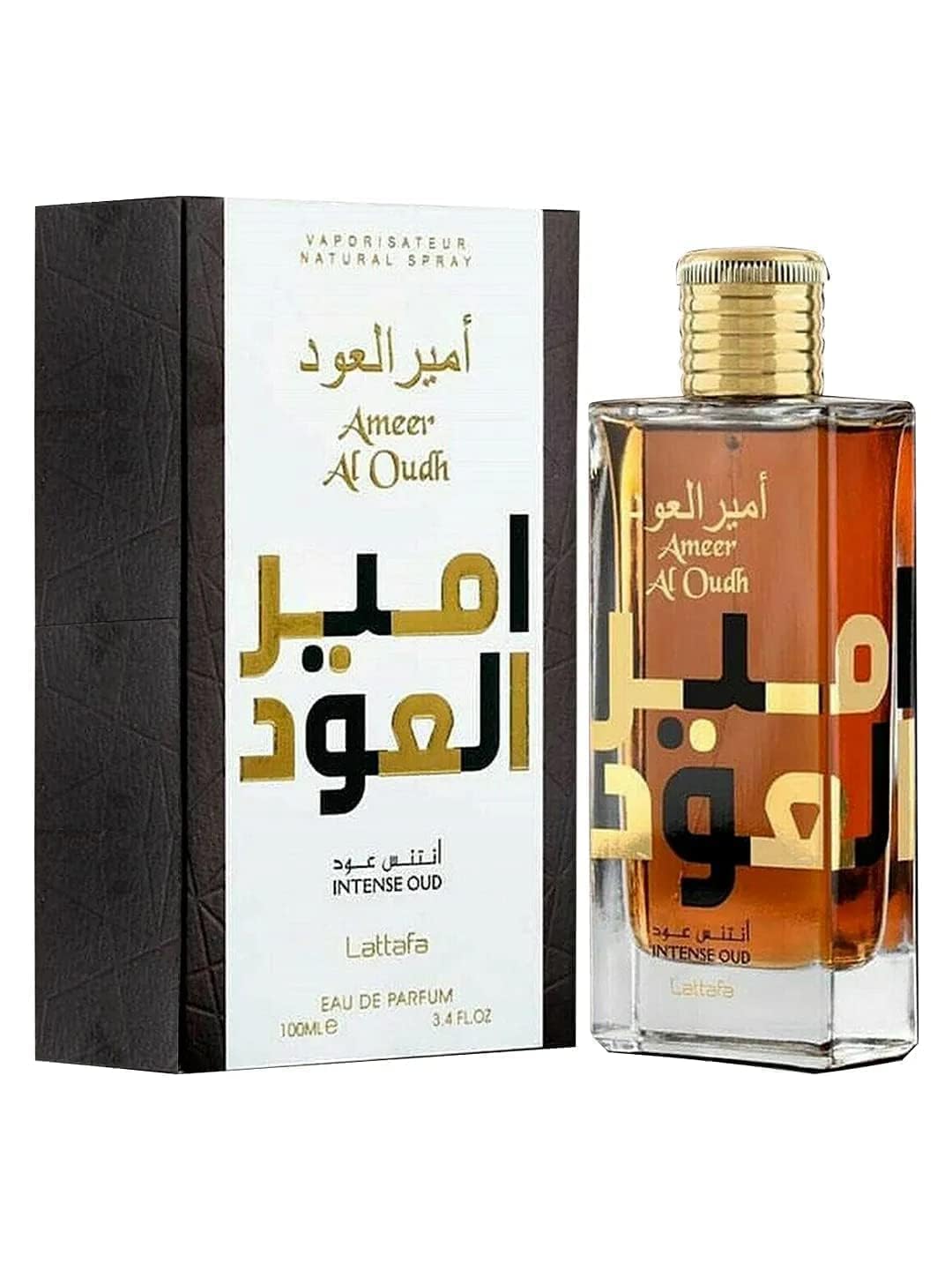 Lattafa Ameer Al Oud Intense Oud for Unisex Eau de Parfum Spray, 3.4 Ounce