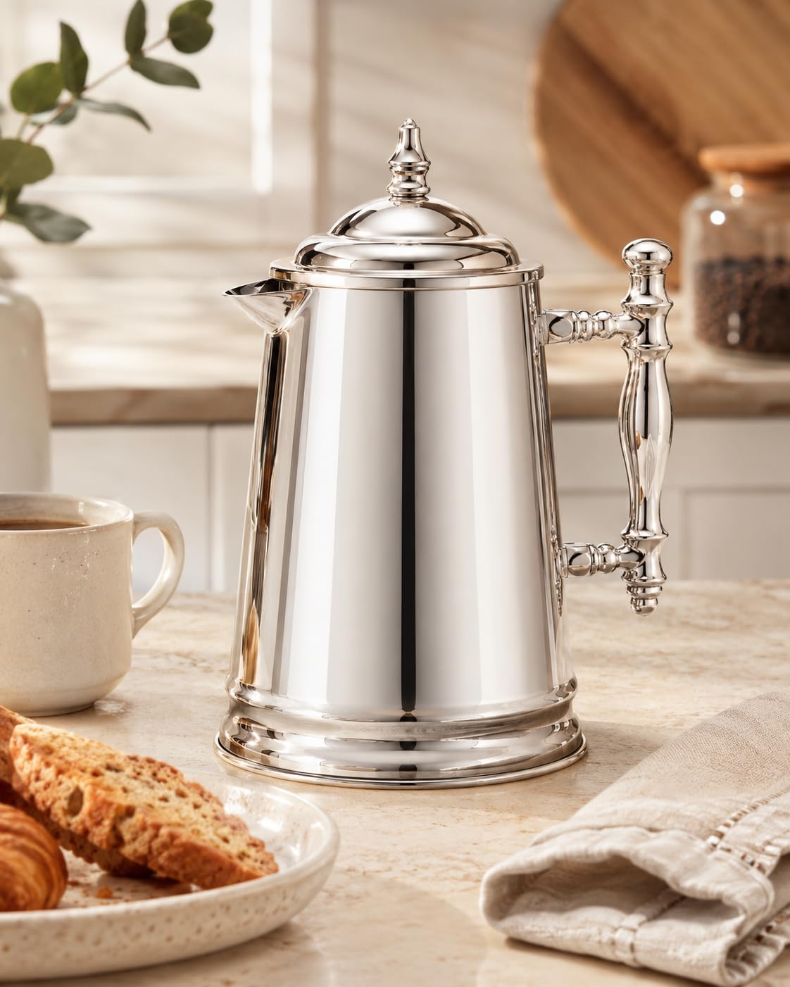 Francois et Mimi Vintage-Style Stainless Steel French Coffee Press, 34-Ounce