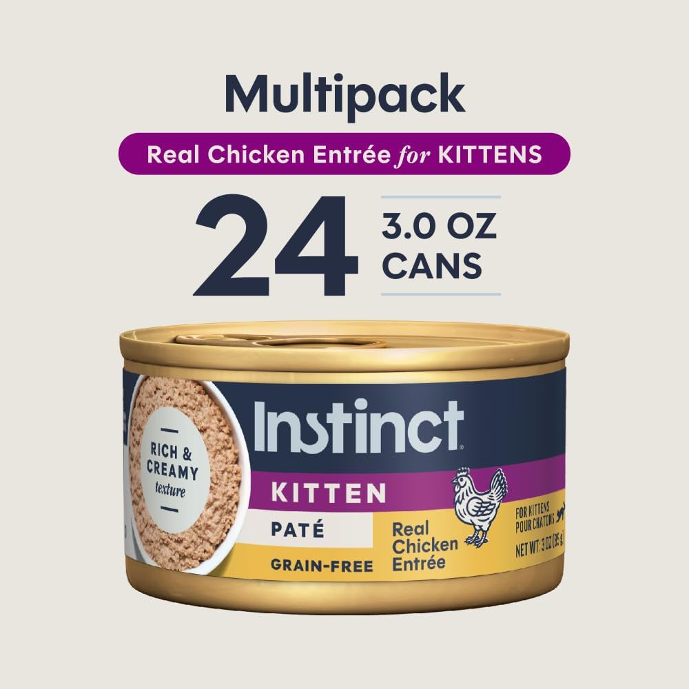 Instinct Original Grain Free Real Rabbit Recipe Natural Wet Canned Cat Food, 3 oz. Cans (Case of 24) | Rich & creamy pate texture, high protein, real rabbit, whole-food ingredients, grain-free, hydration support