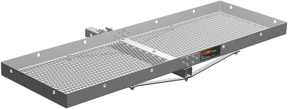 CURT 18100 Tray-Style Trailer Hitch Cargo Carrier, 500 lbs. Capacity, 60-Inch x 19-Inch, Fits 2-Inch Receiver