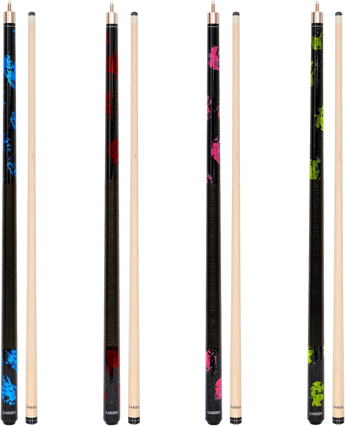 GARSEN Billiard Canada 6A Maple Pool Cue Stick 58 inch House Bar Pool Stick | Free replacement within 2 years,Piano Baking Paint Process,18 oz 19 oz 20 oz 21 oz Available，Several Colors,13mm Cue Tip