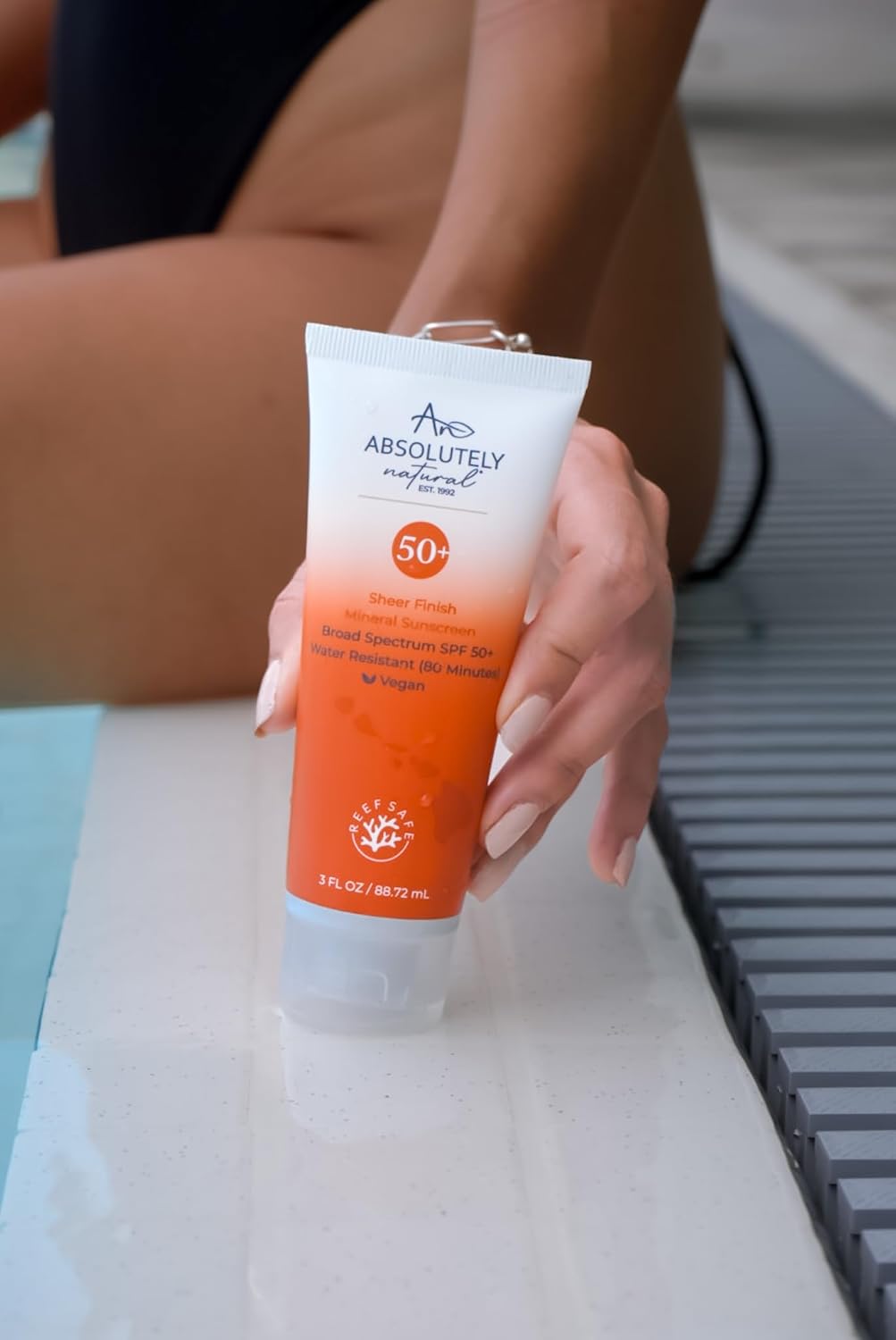 Absolutely Natural - SPF 15 Mineral Sunscreen - Broad Spectrum Water Resistant Moisturizer Lotion For Body & Face - With Non-Nano Zinc Oxide, Vitamin E, & Antioxidants - Made in USA, 3 Oz