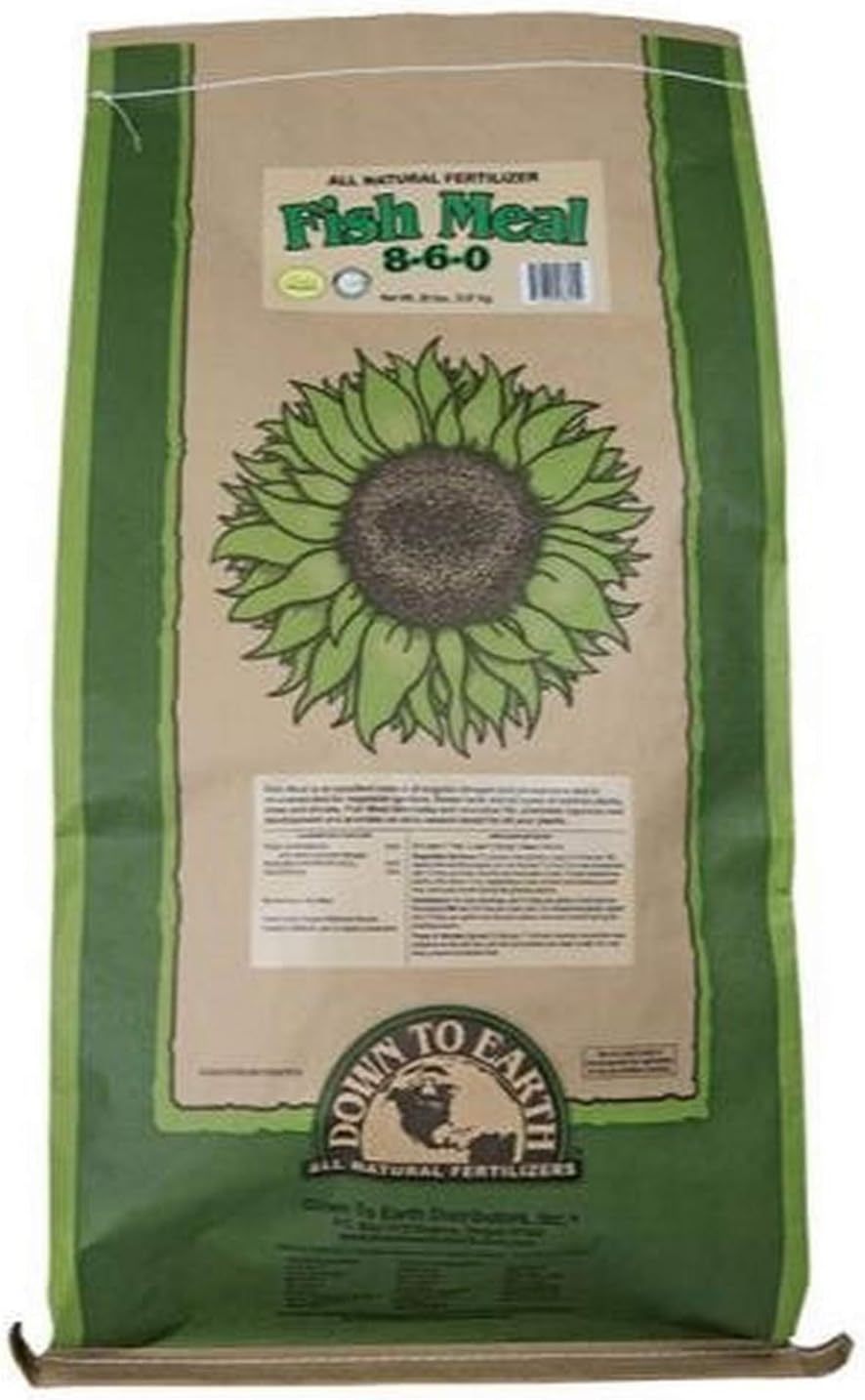 Down to Earth Fish Meal All Natural Fertilizer 8-6-0 OMRI & CDFA Listed, 50 lb.