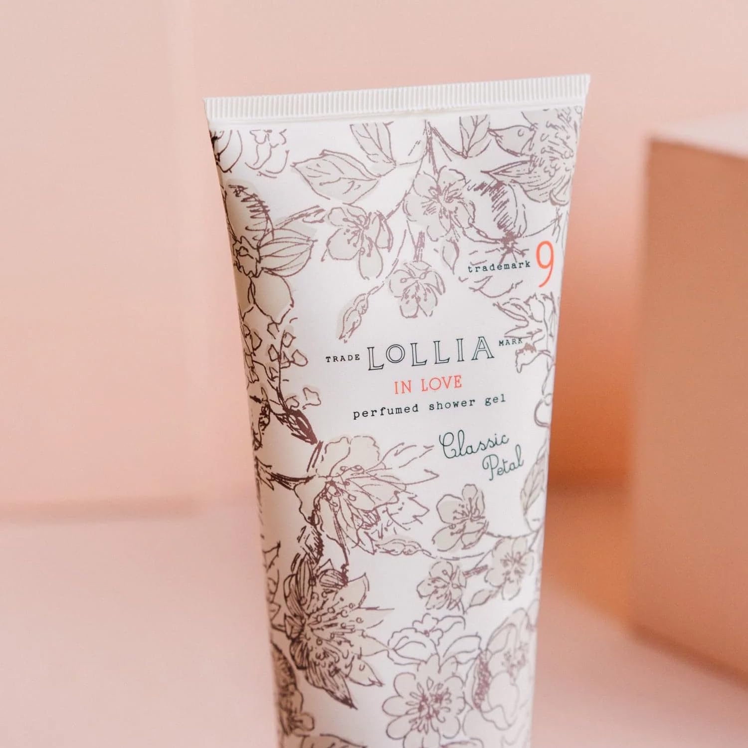 LOLLIA Wish Shower Gel, 8 fl oz, Vanilla Bean, Rice Flower, Jasmine Leaves, & Sugar Cane, Luxury Shea Moisture Hydrating Women's Body Wash, Delicate & Relaxing Scented Bath Soap for Self Care