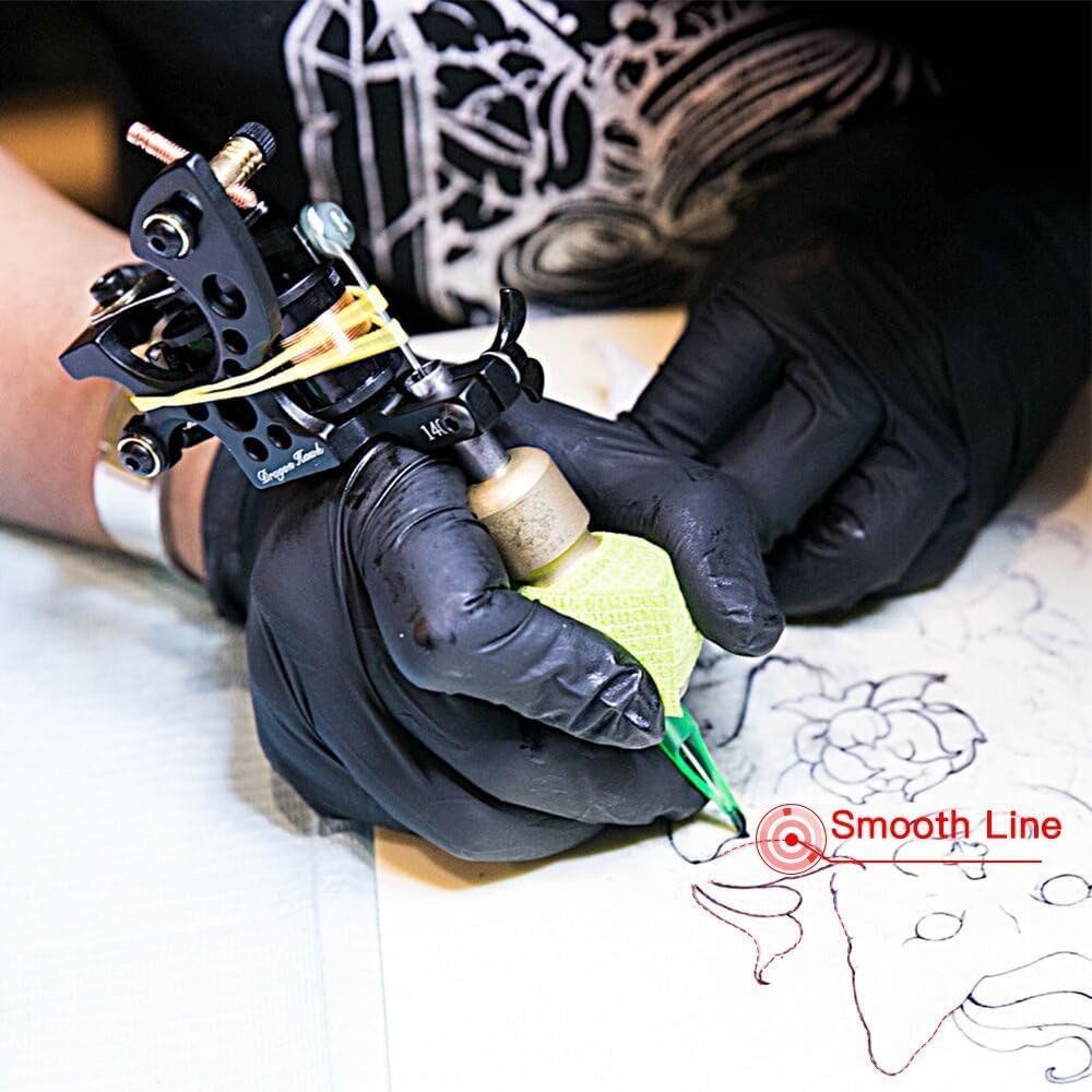 Dragonhawk Traditional Pro Complete Tattoo Kit - Two Machines Gun Easy Use Color Ink Power Supplies Disposable Needles Grips Great for Beginners &