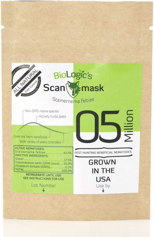 BioLogic's Scanmask Steinernema Feltiae (Sf) Beneficial Nematodes for Natural Insect Pest Control, 5 Million Size