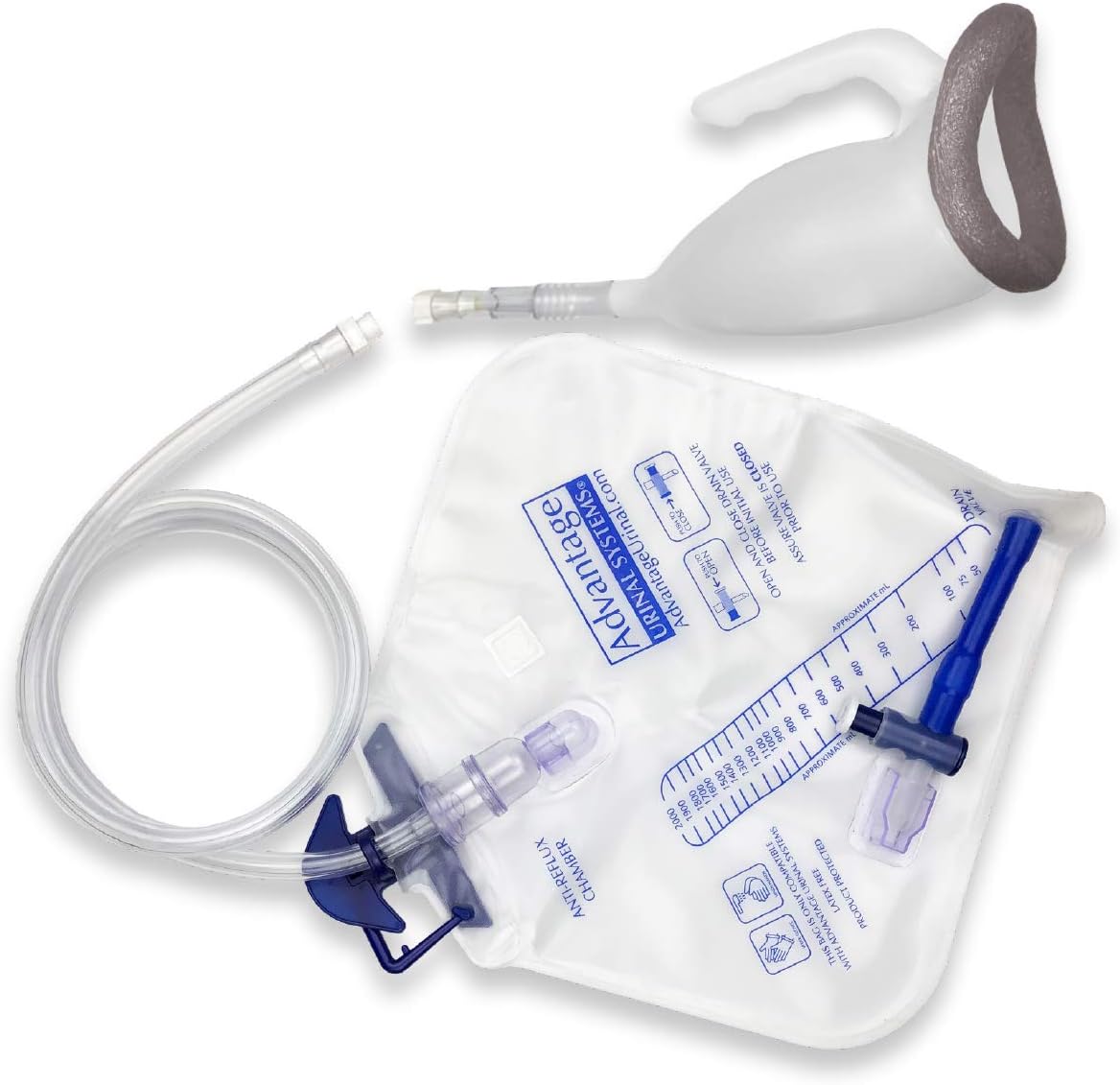 Reusable Portable Close FIT Comfort Male Advantage Urinal System with Spill Proof Collection Bag