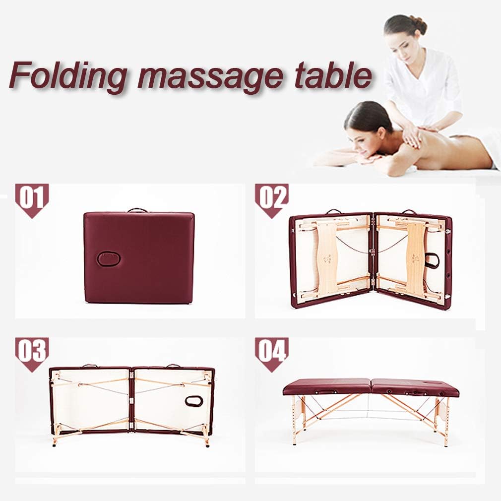 BestMassage Massage Bed Portable Massage Table 28 inch Wide Lash Bed Height Adjustable PU Leather 2 Folding with Oxford Bag for Spa Footmassage Facial CareSpa Tattoo