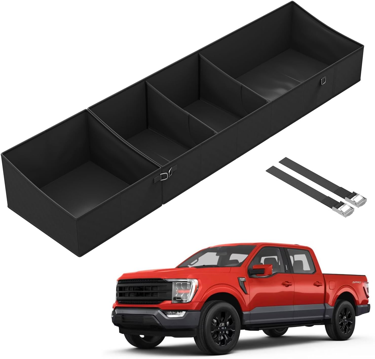 Foldable Under Seat Storage Box for Ford F-150 2017-2025 and F-250/F-350/F-450/F-550 Super Duty | Crew Cab |FOR Ford F150 Accessories Truck bed