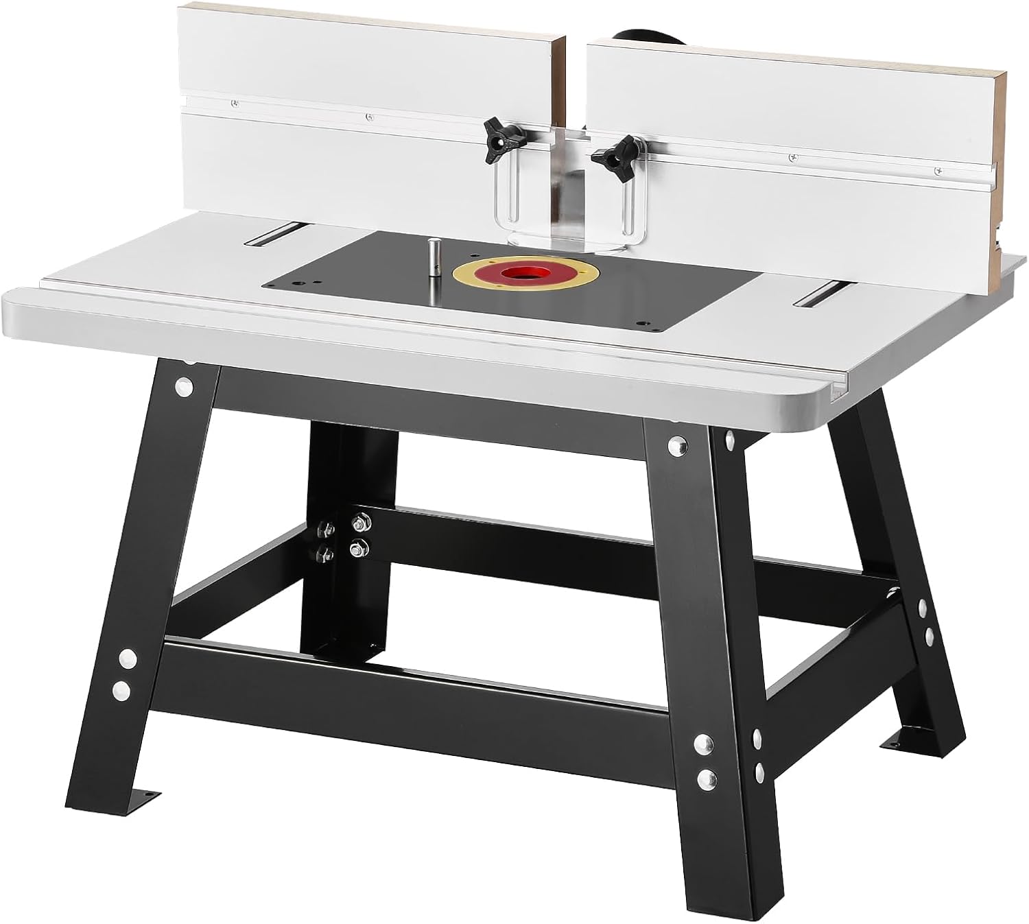 VEVOR Benchtop Router Table, 24 in x 15.7 in, Bench Top Routing Table with Adjustable Fence, MDF Top, Sturdy Metal Base, 2-1/2 in Dust Collection Port